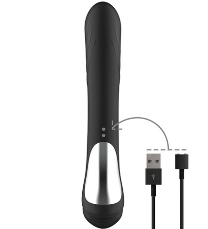 BLACK&SILVER - STIMULATEUR DE LAPIN EN SILICONE RECHARGEABLE JAMIE NOIR by BLACK&SILVER
