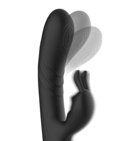 BLACK&SILVER - STIMULATEUR DE LAPIN EN SILICONE RECHARGEABLE JAMIE NOIR by BLACK&SILVER