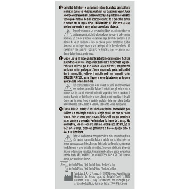 CONTROL - LUBRIFIANT BASE DE SILICONE INFINITY 75 ML by CONTROL LUBES