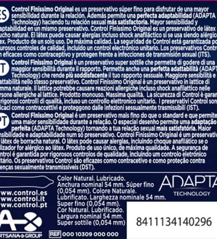 CONTROL - PRÉSERVATIFS FINISSIMO 3 UNITÉS