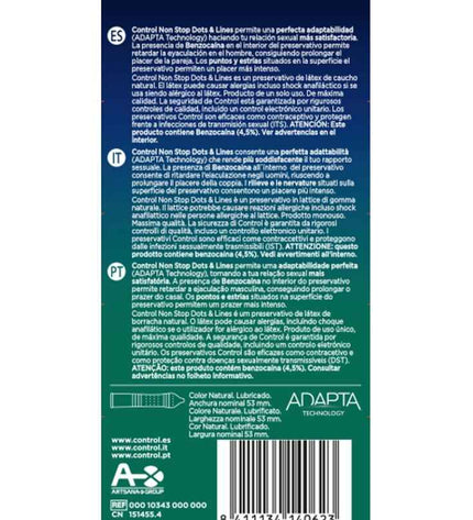 CONTROL - NONSTOP DOTS AND LINES CONDOMS 12 UNITS