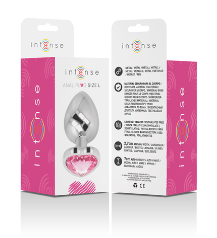 INTENSE - PLUG ANAL EN MÉTAL ALUMINIUM COEUR ROSE TAILLE L by INTENSE ANAL TOYS