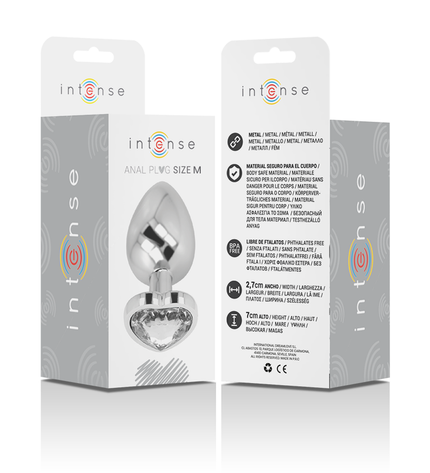 INTENSE - PLUG ANAL MÉTAL ALUMINIUM COEUR BLANC TAILLE M by INTENSE ANAL TOYS