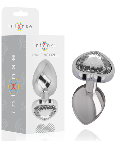 INTENSE - PLUG ANAL MÉTAL ALUMINIUM COEUR BLANC TAILLE L by INTENSE ANAL TOYS