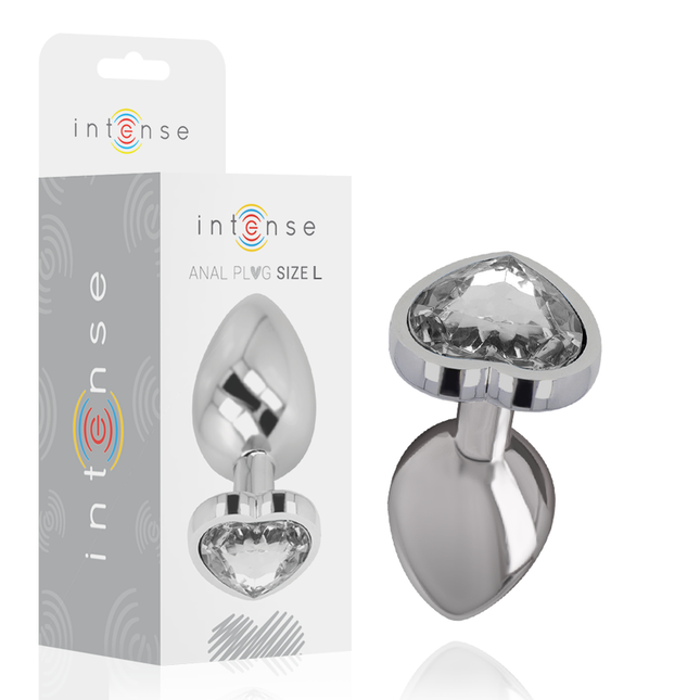 INTENSE - PLUG ANAL MÉTAL ALUMINIUM COEUR BLANC TAILLE L by INTENSE ANAL TOYS