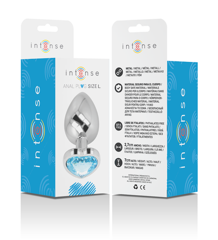 INTENSE - PLUG ANAL MÉTAL ALUMINIUM COEUR BLEU TAILLE L by INTENSE ANAL TOYS