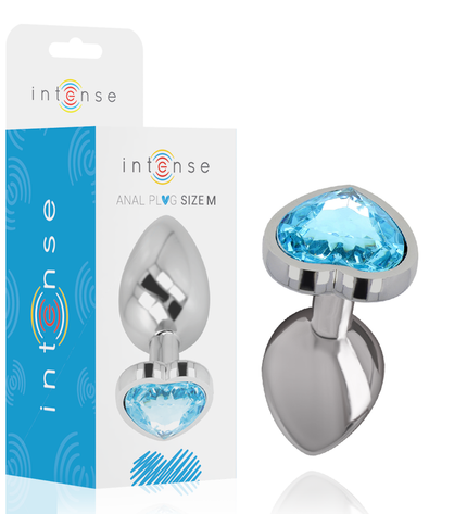 INTENSE - PLUG ANAL MÉTAL ALUMINIUM COEUR BLEU TAILLE M by INTENSE ANAL TOYS