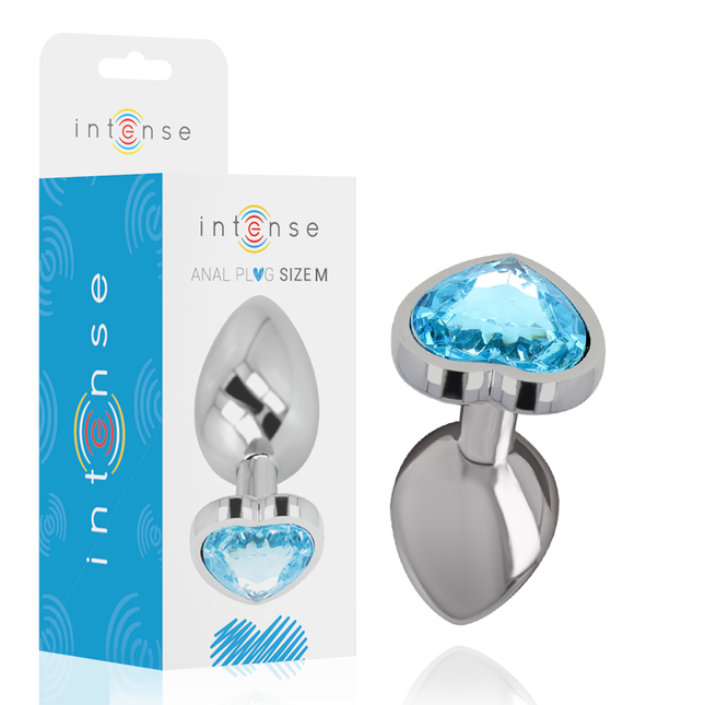 INTENSE - PLUG ANAL MÉTAL ALUMINIUM COEUR BLEU TAILLE M by INTENSE ANAL TOYS