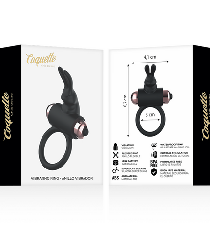 COQUETTE CHIC DESIRE - COCKRING AVEC VIBRATEUR NOIR/ OR by COQUETTE TOYS