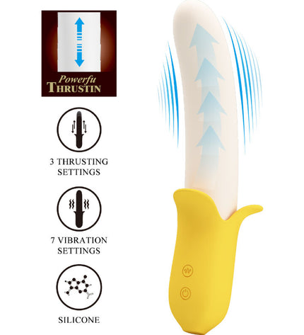 PRETTY LOVE - BANANA GEEK SUPER POWER 7 VIBRATIONS UP&DOWN SILICONE NOIR by PRETTY LOVE