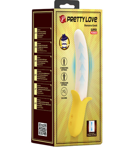 PRETTY LOVE - BANANA GEEK SUPER POWER 7 VIBRATIONS UP&DOWN SILICONE NOIR by PRETTY LOVE