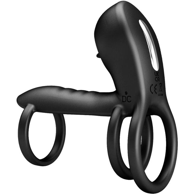 PRETTY LOVE - GAINE PÉNIS JAMMY 12 VIBRATIONS AVEC LANGUE EN SILICONE RECHARGEABLE by PRETTY LOVE MALE