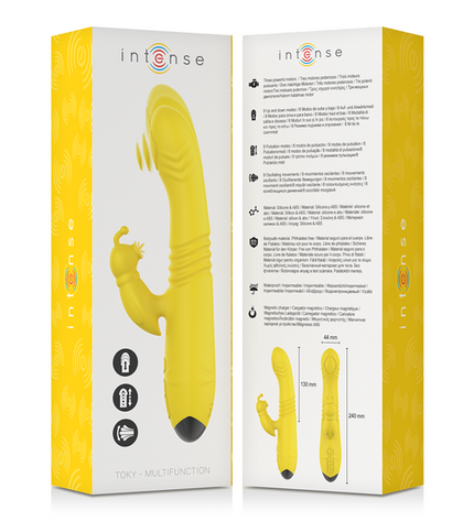 INTENSE - VIBRATEUR MULTIFONCTION TOKY UP & DOWN AVEC STIMULATEUR CLITORAL JAUNE by INTENSE HIGH TECH