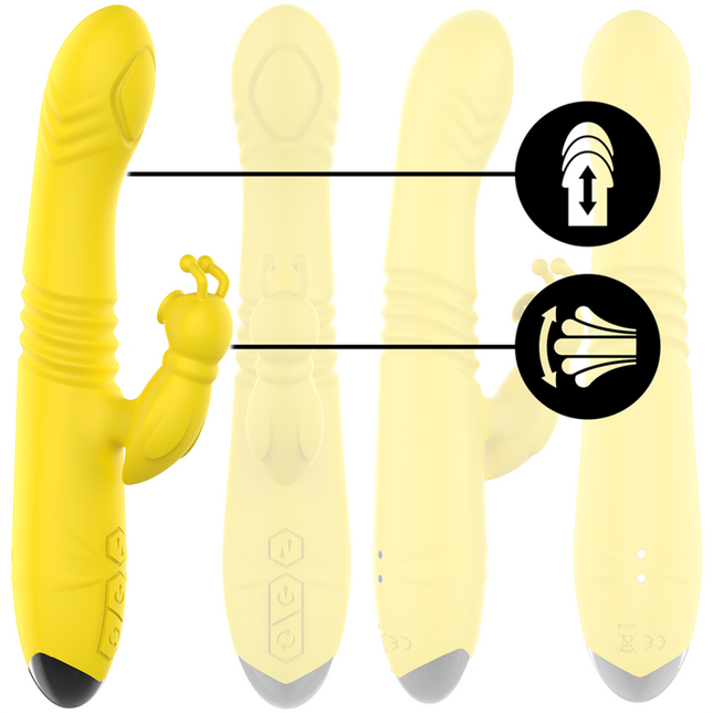 INTENSE - VIBRATEUR MULTIFONCTION TOKY UP & DOWN AVEC STIMULATEUR CLITORAL JAUNE by INTENSE HIGH TECH