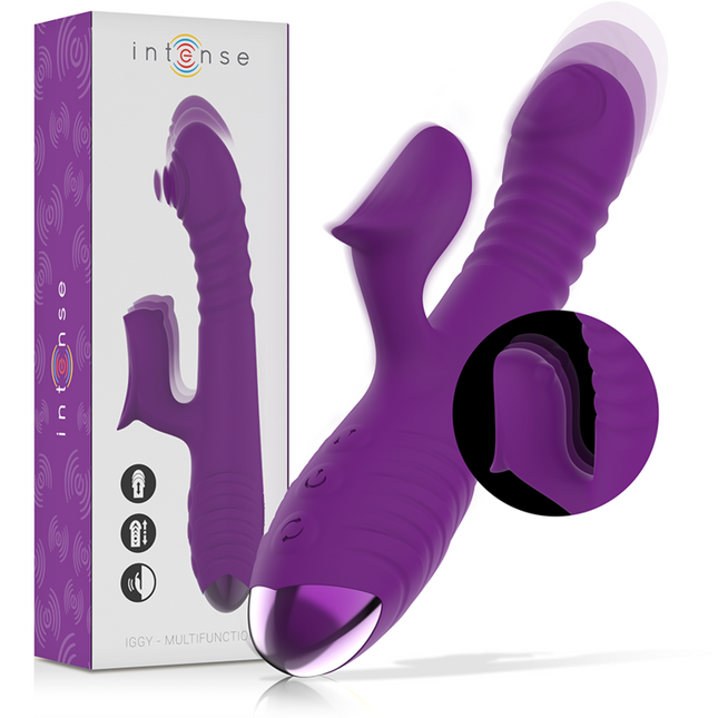 INTENSE - VIBRATEUR RECHARGEABLE MULTIFONCTION IGGY UP & DOWN AVEC STIMULATEUR CLITORAL VIOLET by INTENSE HIGH TECH
