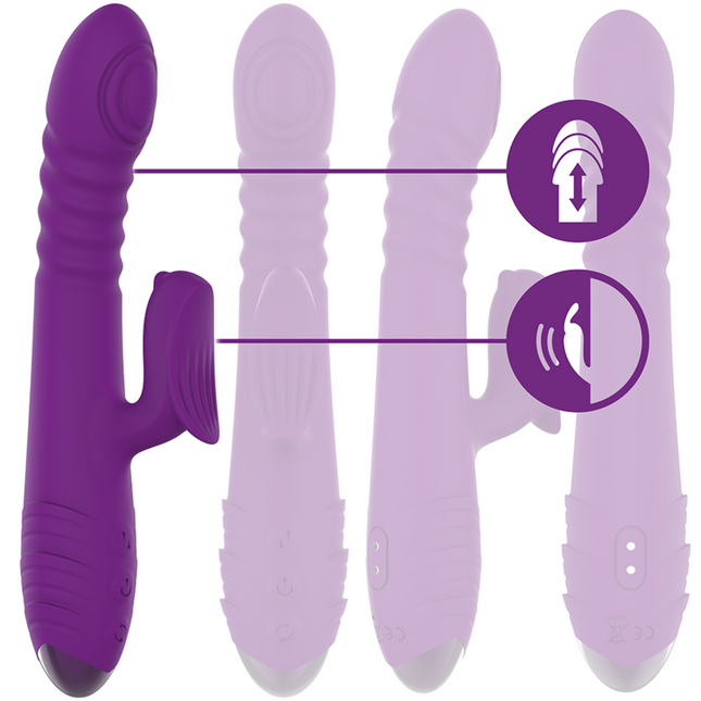 INTENSE - VIBRATEUR RECHARGEABLE MULTIFONCTION IGGY UP & DOWN AVEC STIMULATEUR CLITORAL VIOLET by INTENSE HIGH TECH