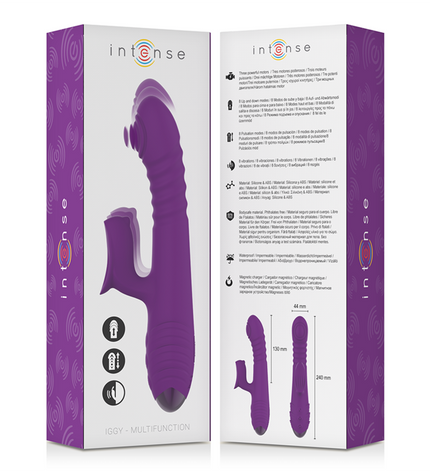 INTENSE - VIBRATEUR RECHARGEABLE MULTIFONCTION IGGY UP & DOWN AVEC STIMULATEUR CLITORAL VIOLET by INTENSE HIGH TECH