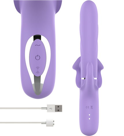 INTENSE - BILLIE VIBRATEUR À ASPIRATION RECHARGEABLE MULTIFONCTIONNEL AVEC BOUTON POUSSOIR VIOLET by INTENSE HIGH TECH