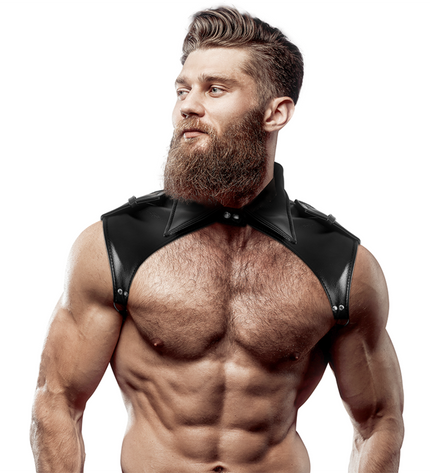 FETISH SUBMISSIVE ATTITUDE - HARNAIS DE COU RÉGLABLE EN ÉCO-CUIR POUR HOMMES BRIGADE by FETISH SUBMISSIVE ATTITUDE