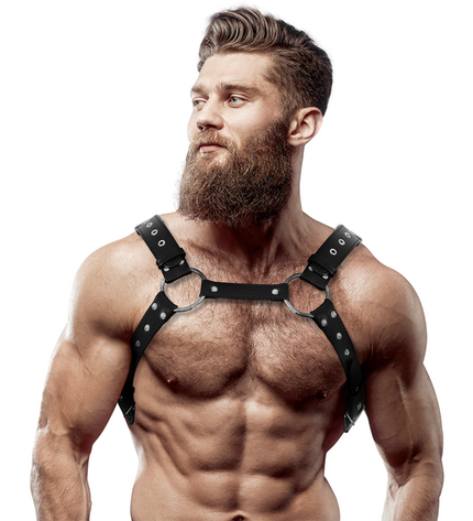 FETISH SUBMISSIVE ATTITUDE - HARNAIS DE POITRINE EN ÉCO-CUIR POUR HOMMES AVEC CLOUS by FETISH SUBMISSIVE ATTITUDE