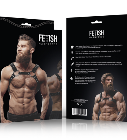FETISH SUBMISSIVE ATTITUDE - HARNAIS DE POITRINE EN ÉCO-CUIR POUR HOMMES AVEC CLOUS by FETISH SUBMISSIVE ATTITUDE