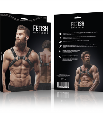 FETISH SUBMISSIVE ATTITUDE - HARNAIS DE POITRINE RÉGLABLE EN CUIR ÉCOLOGIQUE POUR HOMMES BULLDOG by FETISH SUBMISSIVE ATTITUDE