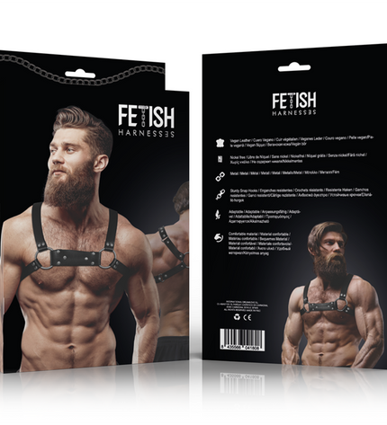 FETISH SUBMISSIVE ATTITUDE - HARNAIS DE POITRINE BULLDOG EN CUIR ÉCOLOGIQUE POUR HOMMES TAILLE M/L by FETISH SUBMISSIVE ATTITUDE