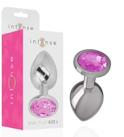 INTENSE - PLUG ANAL EN MÉTAL ALUMINIUM AVEC CRISTAL ROSE TAILLE L by INTENSE ANAL TOYS