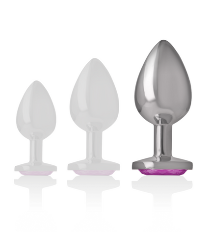 INTENSE - PLUG ANAL EN MÉTAL ALUMINIUM AVEC CRISTAL ROSE TAILLE L by INTENSE ANAL TOYS
