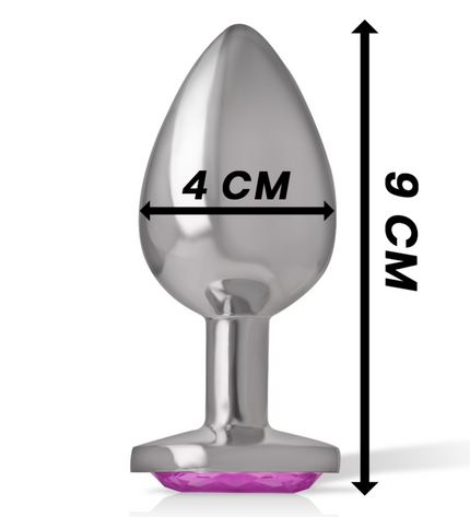 INTENSE - PLUG ANAL EN MÉTAL ALUMINIUM AVEC CRISTAL ROSE TAILLE L by INTENSE ANAL TOYS