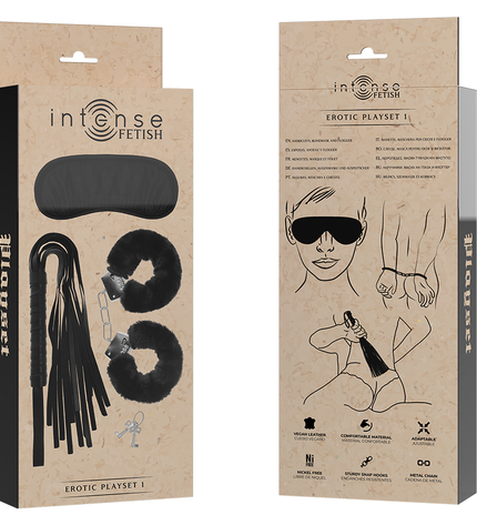 INTENSE - FETISH PLAYSET ÉROTIQUE 1 AVEC MENOTTES, MASQUE AVEUGLE ET FLOGGER by INTENSE FETISH
