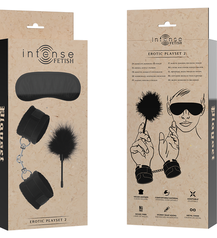 INTENSE - FETISH PLAYSET ÉROTIQUE 2 AVEC MENOTTES, MASQUE AVEUGLE ET TICKLER by INTENSE FETISH