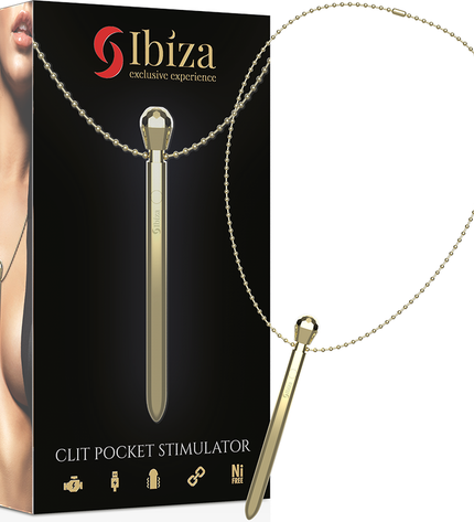 IBIZA - STIMULATEUR DE POCHE CLITO COLLIER CHARGEUR USB 12 MODES DE VIBRATION DORÉ 12,2 X 1,5 by IBIZA TECHNOLOGY
