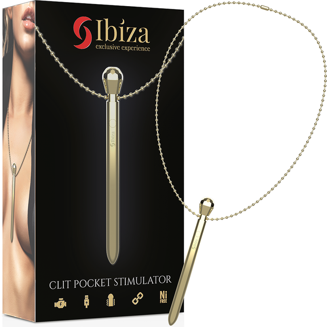 IBIZA - STIMULATEUR DE POCHE CLITO COLLIER CHARGEUR USB 12 MODES DE VIBRATION DORÉ 12,2 X 1,5 by IBIZA TECHNOLOGY