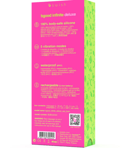 B SWISH - VIBRATEUR RECHARGEABLE B SWISH - BGOOD INFINITE DELUXE SILICONE BLEU by B SWISH