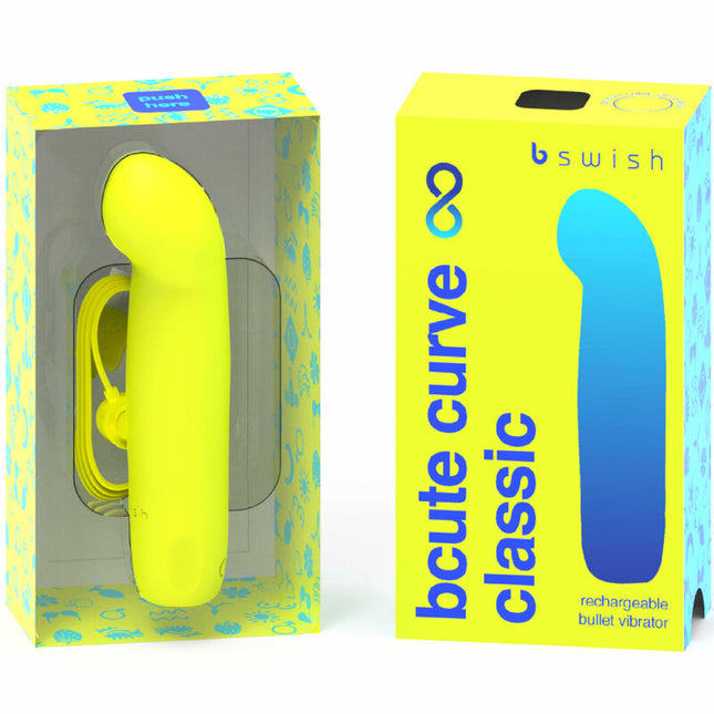 B SWISH - VIBRATEUR EN SILICONE RECHARGEABLE BCUTE CURVE INFINITE CLASSIC JAUNE by B SWISH