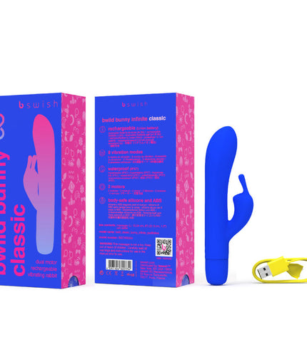 B SWISH - VIBRATEUR RECHARGEABLE CLASSIQUE BWILD BUNNY INFINITE SILICONE BLEU by B SWISH