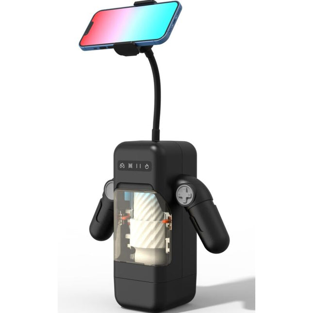 GAME CUP - MASTURBATEUR À VIBRATION DE POUSSÉE AVEC FONCTION CHAUFFANTE ET SUPPORT MOBILE - NOIR by BAILE FOR HIM