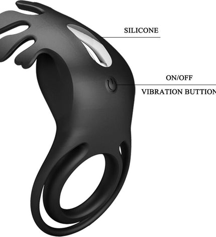 PRETTY LOVE - ANNEAU VIBRATEUR RUBEN 7 VIBRATIONS SILICONE NOIR by PRETTY LOVE MALE