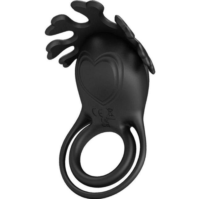 PRETTY LOVE - ANNEAU VIBRATEUR RUBEN 7 VIBRATIONS SILICONE NOIR by PRETTY LOVE MALE