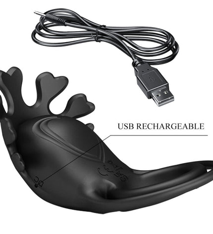 PRETTY LOVE - ANNEAU VIBRATEUR RUBEN 7 VIBRATIONS SILICONE NOIR by PRETTY LOVE MALE