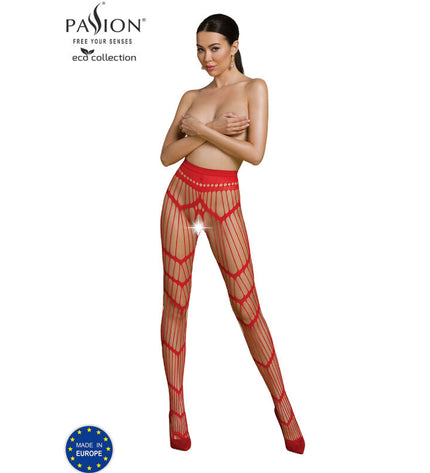 PASSION - BODYSTOCKING ECO COLLECTION ECO S006 ROUGE by PASSION WOMAN GARTER & STOCK