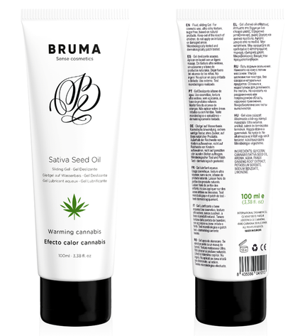 BRUMA - HUILE DE GRAINES DE SATIVA GEL GLISSANT RÉCHAUFFANT SAVEUR DE CANNABIS 100 ML by BRUMA