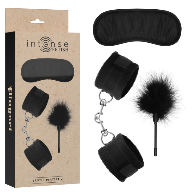 INTENSE - FETISH PLAYSET ÉROTIQUE 2 AVEC MENOTTES, MASQUE AVEUGLE ET TICKLER by INTENSE FETISH