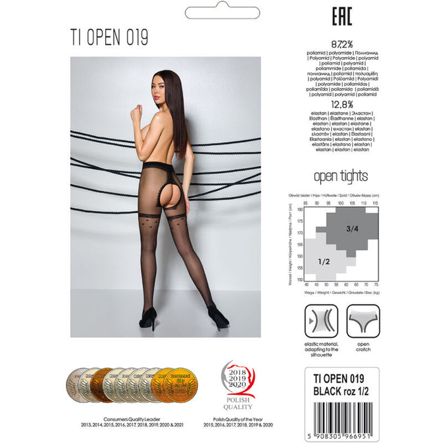 PASSION - TIOPEN 019 COLLANT NOIR 1/2 20 DEN by PASSION WOMAN GARTER & STOCK