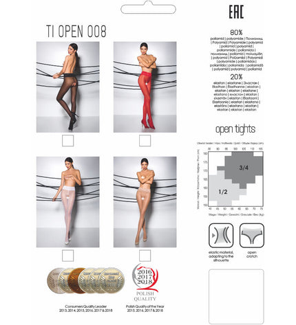 PASSION - TIOPEN 008 COLLANT BLANC 1/2 30 DEN by PASSION WOMAN GARTER & STOCK