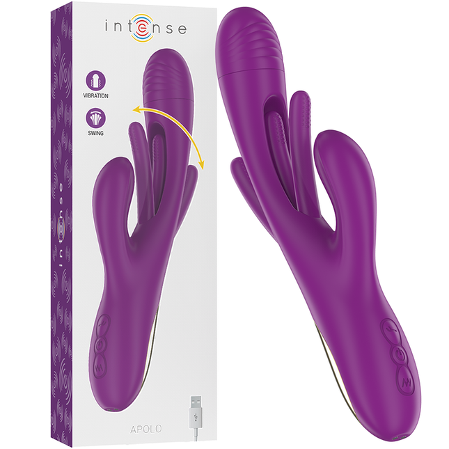 INTENSE - APOLO VIBRATEUR MULTIFONCTION RECHARGEABLE 7 VIBRATIONS AVEC LANGUE OSCILLANTE VIOLET by INTENSE HIGH TECH
