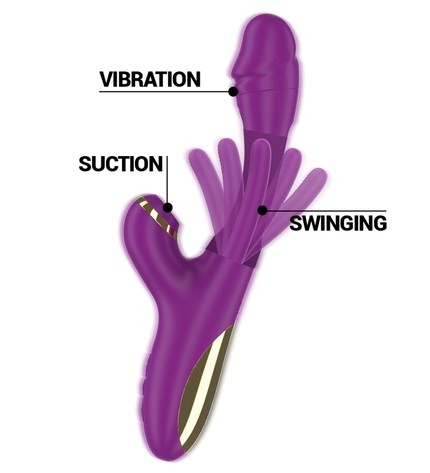 INTENSE - ATENEO VIBRATEUR MULTIFONCTION RECHARGEABLE 7 VIBRATIONS AVEC LANGUE OSCILLANTE ET ASPIRATION VIOLETTE by INTENSE HIGH TECH