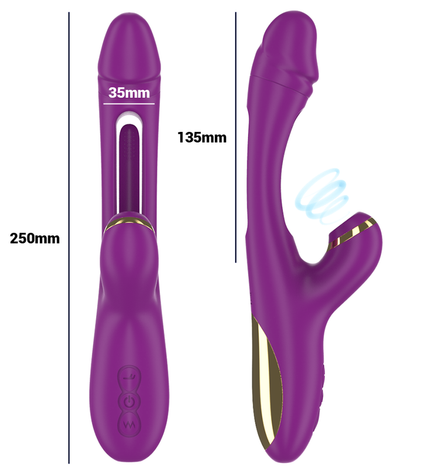 INTENSE - ATENEO VIBRATEUR MULTIFONCTION RECHARGEABLE 7 VIBRATIONS AVEC LANGUE OSCILLANTE ET ASPIRATION VIOLETTE by INTENSE HIGH TECH