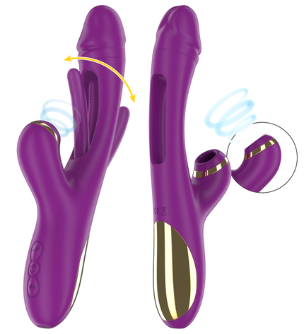 INTENSE - ATENEO VIBRATEUR MULTIFONCTION RECHARGEABLE 7 VIBRATIONS AVEC LANGUE OSCILLANTE ET ASPIRATION VIOLETTE by INTENSE HIGH TECH